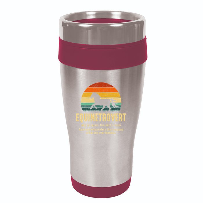 Equinetrovert Equestrian Equine Introvert 16oz Travel Tumbler