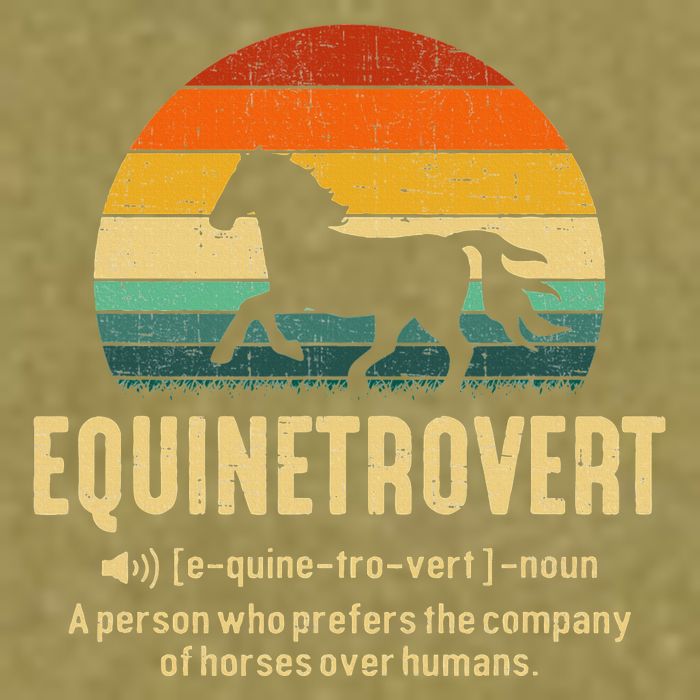 Equinetrovert Equestrian Equine Introvert Garment-Dyed Women's Muscle Tee