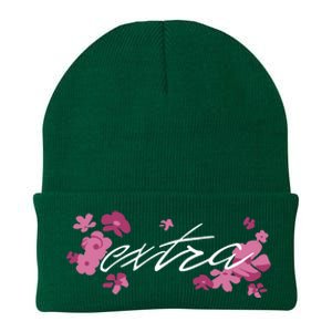 Extra Emily Extra Floral Knit Cap Winter Beanie