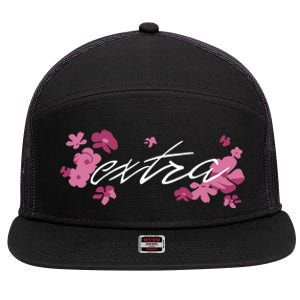 Extra Emily Extra Floral 7 Panel Mesh Trucker Snapback Hat