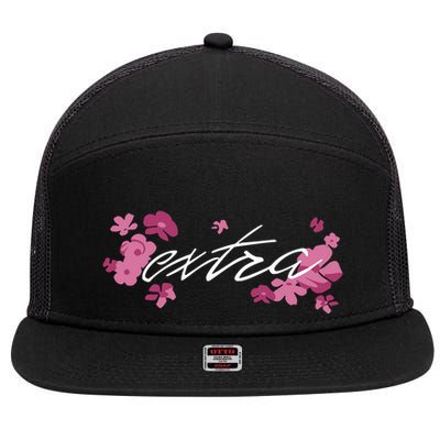 Extra Emily Extra Floral 7 Panel Mesh Trucker Snapback Hat