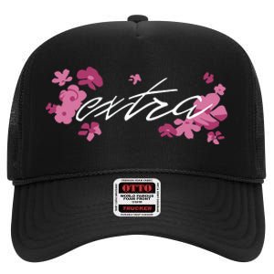 Extra Emily Extra Floral High Crown Mesh Back Trucker Hat