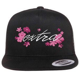 Extra Emily Extra Floral Flat Bill Trucker Hat