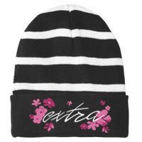 Extra Emily Extra Floral Striped Beanie with Solid Band