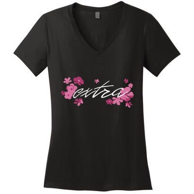 Extra Emily Extra Floral Women's V-Neck T-Shirt