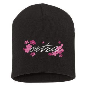 Extra Emily Extra Floral Short Acrylic Beanie