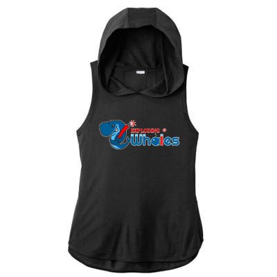 Eugene Emeralds Exploding Whales Ladies PosiCharge Tri-Blend Wicking Draft Hoodie Tank