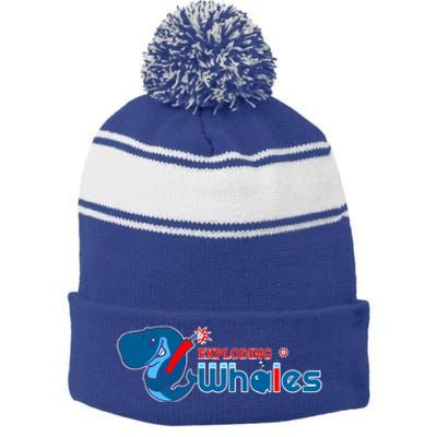 Eugene Emeralds Exploding Whales Stripe Pom Pom Beanie