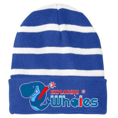 Eugene Emeralds Exploding Whales Striped Beanie with Solid Band