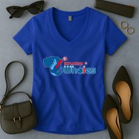 Eugene Emeralds Exploding Whales Women's V-Neck T-Shirt