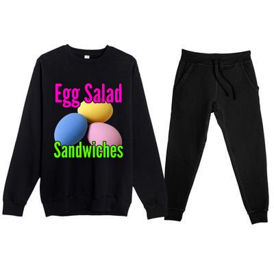 Easter Eggs Egg Salad Sandwiches Moms Funny Easter Cooking Cute Gift Premium Crewneck Sweatsuit Set