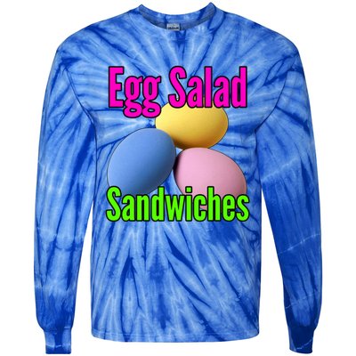 Easter Eggs Egg Salad Sandwiches Moms Funny Easter Cooking Cute Gift Tie-Dye Long Sleeve Shirt