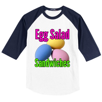 Easter Eggs Egg Salad Sandwiches Moms Funny Easter Cooking Cute Gift Baseball Sleeve Shirt