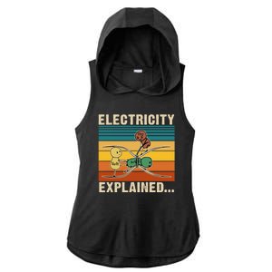 Electricity Explained Ladies PosiCharge Tri-Blend Wicking Draft Hoodie Tank