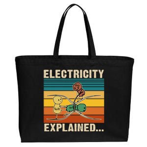 Electricity Explained Cotton Canvas Jumbo Tote