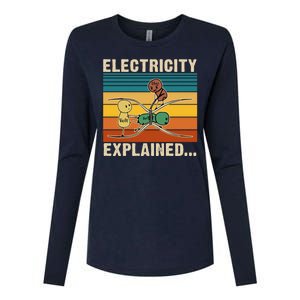 Electricity Explained Womens Cotton Relaxed Long Sleeve T-Shirt