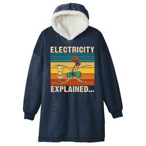 Electricity Explained Hooded Wearable Blanket