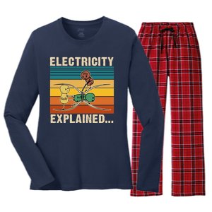 Electricity Explained Women's Long Sleeve Flannel Pajama Set 