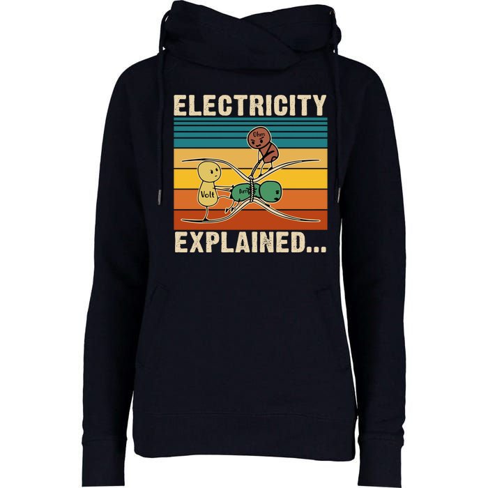 Electricity Explained Womens Funnel Neck Pullover Hood