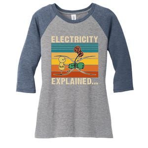 Electricity Explained Women's Tri-Blend 3/4-Sleeve Raglan Shirt