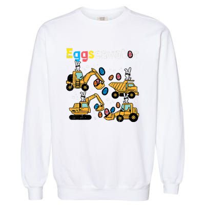 Eggscavator Easter Egg Hunt Construction Trucks Garment-Dyed Sweatshirt