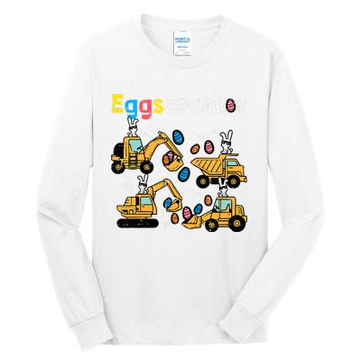 Eggscavator Easter Egg Hunt Construction Trucks Tall Long Sleeve T-Shirt