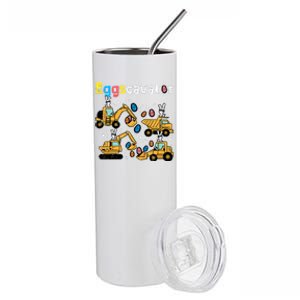 Eggscavator Easter Egg Hunt Construction Trucks Stainless Steel Tumbler