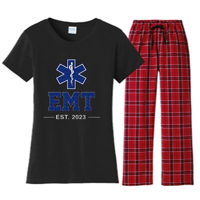 EMT Established Est 23 EMS Paramedic Medic Graduation Women's Flannel Pajama Set