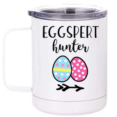 Easter Eggspert Egg Hunter Funny Pun Gift 12 oz Stainless Steel Tumbler Cup