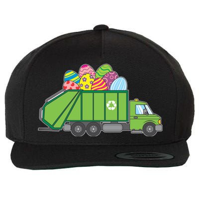 Easter Eggs Funny Garbage Truck Gift Idea Gift Wool Snapback Cap