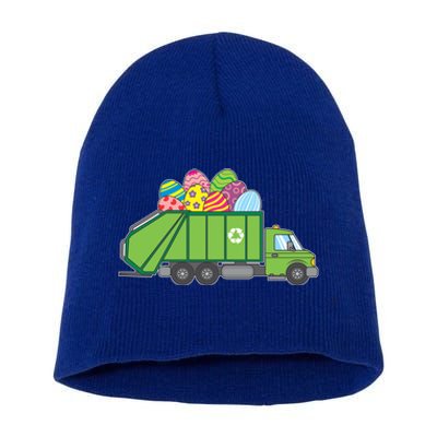 Easter Eggs Funny Garbage Truck Gift Idea Gift Short Acrylic Beanie