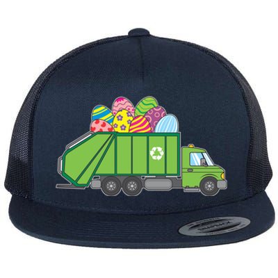 Easter Eggs Funny Garbage Truck Gift Idea Gift Flat Bill Trucker Hat