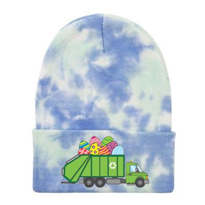 Easter Eggs Funny Garbage Truck Gift Idea Gift Tie Dye 12in Knit Beanie