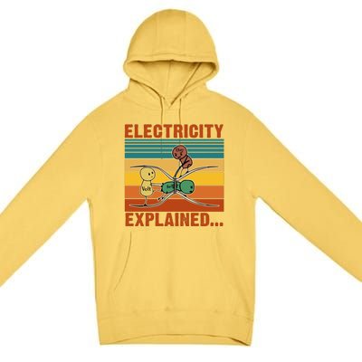 Electricity Explained Funny Gift Premium Pullover Hoodie