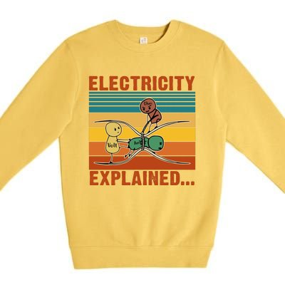 Electricity Explained Funny Gift Premium Crewneck Sweatshirt