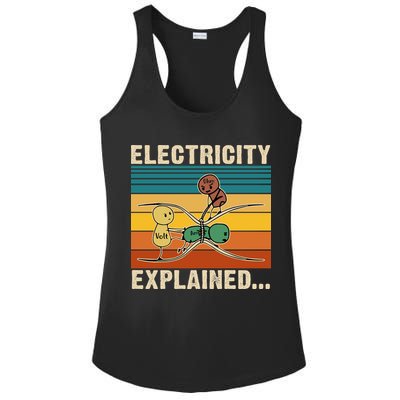 Electricity Explained Funny Gift Ladies PosiCharge Competitor Racerback Tank