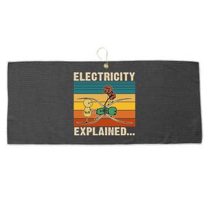 Electricity Explained Funny Gift Large Microfiber Waffle Golf Towel