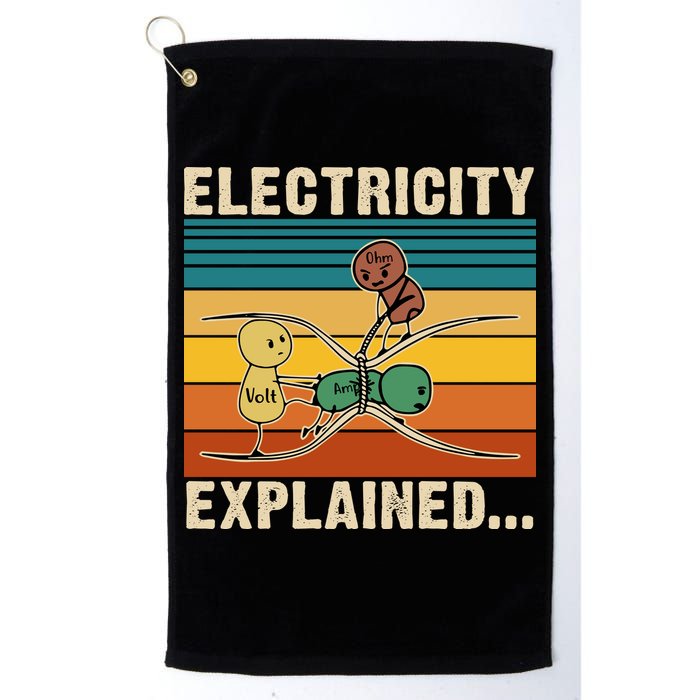 Electricity Explained Funny Gift Golf Towel