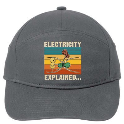 Electricity Explained Funny Gift 7-Panel Snapback Hat