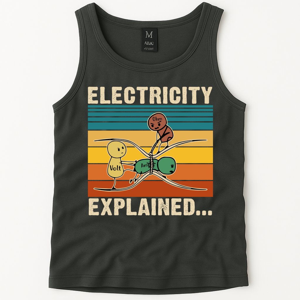 Electricity Explained Funny Gift Tank Top