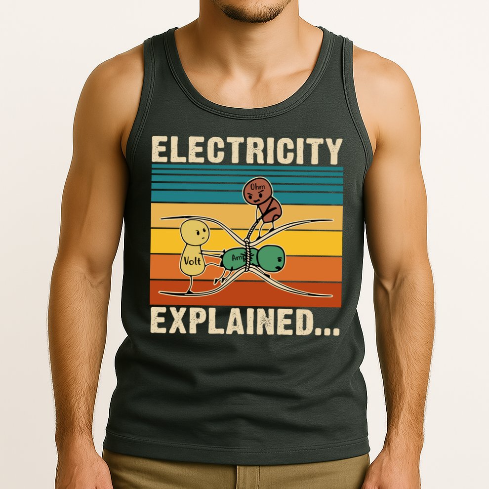 Electricity Explained Funny Gift Tank Top