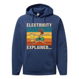 Electricity Explained Funny Gift Performance Fleece Hoodie