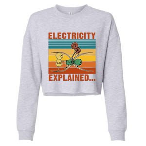 Electricity Explained Funny Gift Cropped Pullover Crew