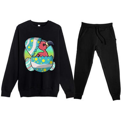 Easter Egg Flamingo Kawaii For Flamingo Lover Funny Gift Premium Crewneck Sweatsuit Set