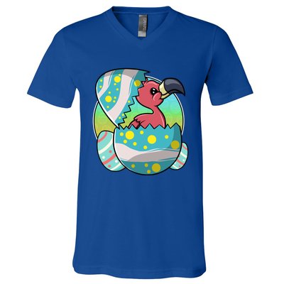 Easter Egg Flamingo Kawaii For Flamingo Lover Funny Gift V-Neck T-Shirt