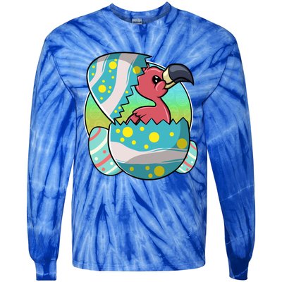 Easter Egg Flamingo Kawaii For Flamingo Lover Funny Gift Tie-Dye Long Sleeve Shirt