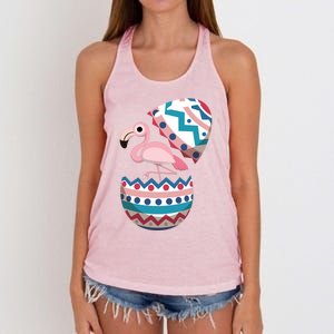 Easter Egg Flamingo Gift Happy Easter Cute Colorful Easter Egg Great Gift Women's Knotted Racerback Tank