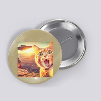 Extraterrestrial Encounter Funny Cat Selfie With Ufo Button