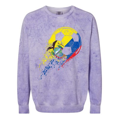 Ecuador Ecuadorian Flag Fan Pride Soccer Player Colorblast Crewneck Sweatshirt