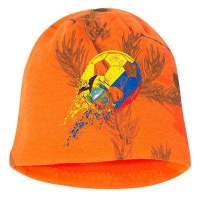 Ecuador Ecuadorian Flag Fan Pride Soccer Player Kati - Camo Knit Beanie